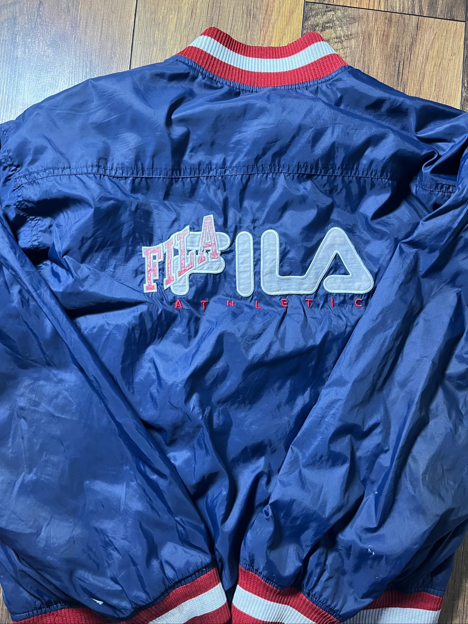 Navy blue teddy jacket with snap closure - Fila - size M - satisfactory – photo 13
